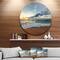 Designart - Sunrise and Glowing Waves in Ocean' Seascape Metal Circle Wall Art